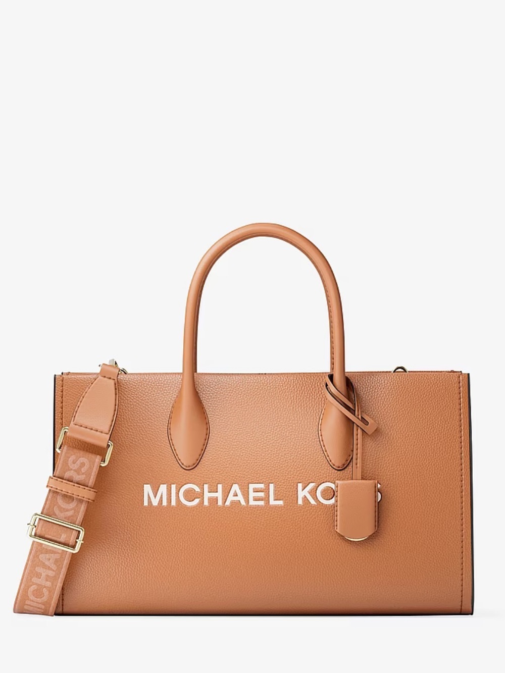 Michael Kors Leather Medium Mirella Satchel Tote Bag Luggage - Picture 9 of 11